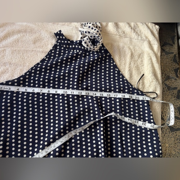 Cha Cha Vente Navy and White Polka Dot Blouse - Picture 5 of 7